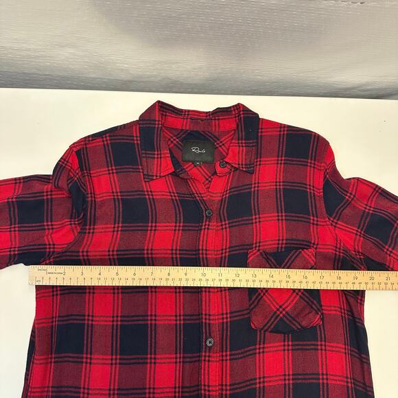 Rails Womens M Bianca Button Up Shirt Dress Plaid Red Long Sleeve Casual Flannel - Picture 9 of 10